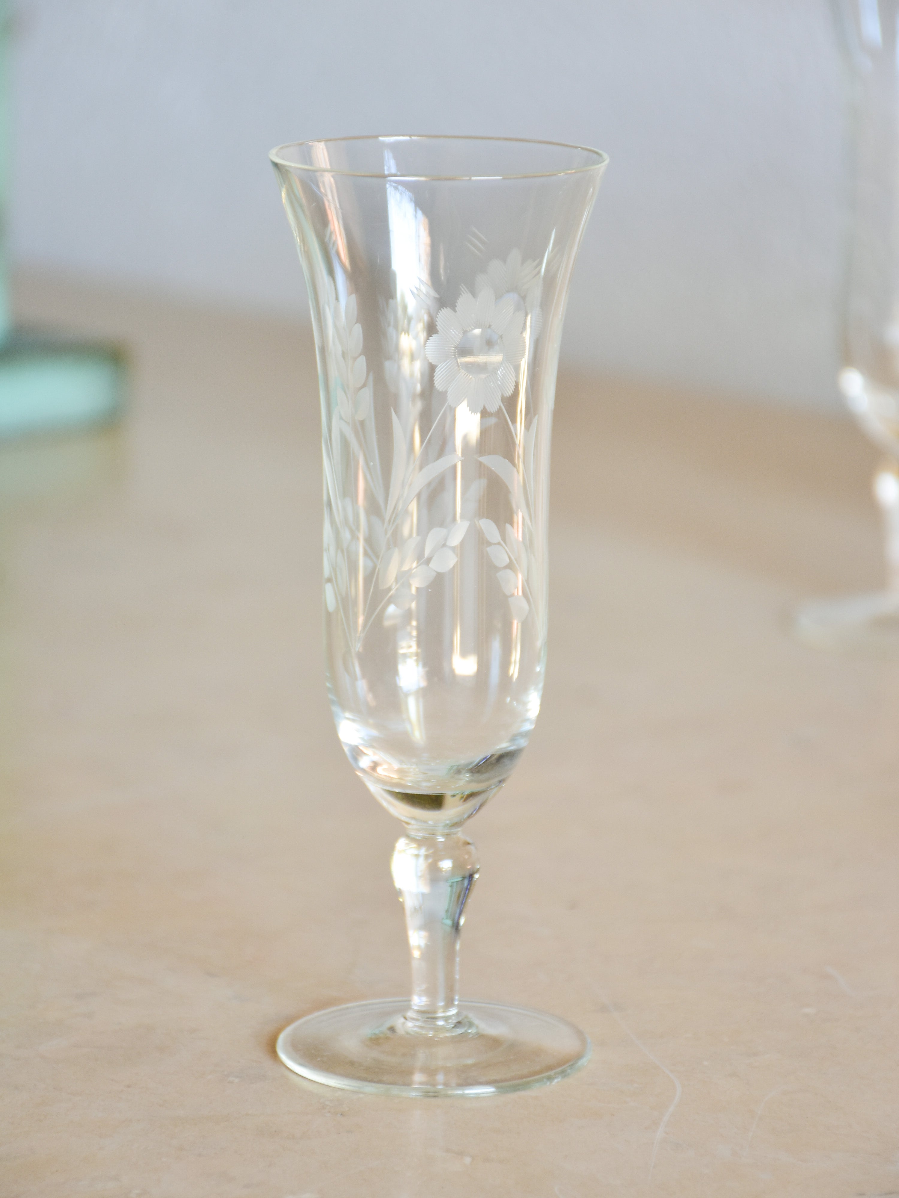Set of twelve vintage French champagne flutes