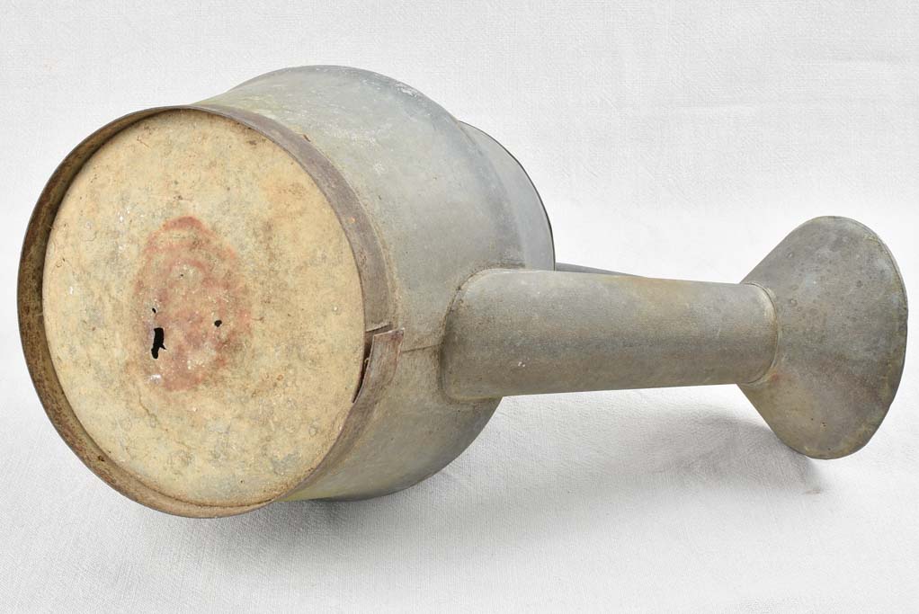 Large antique French watering can - zinc