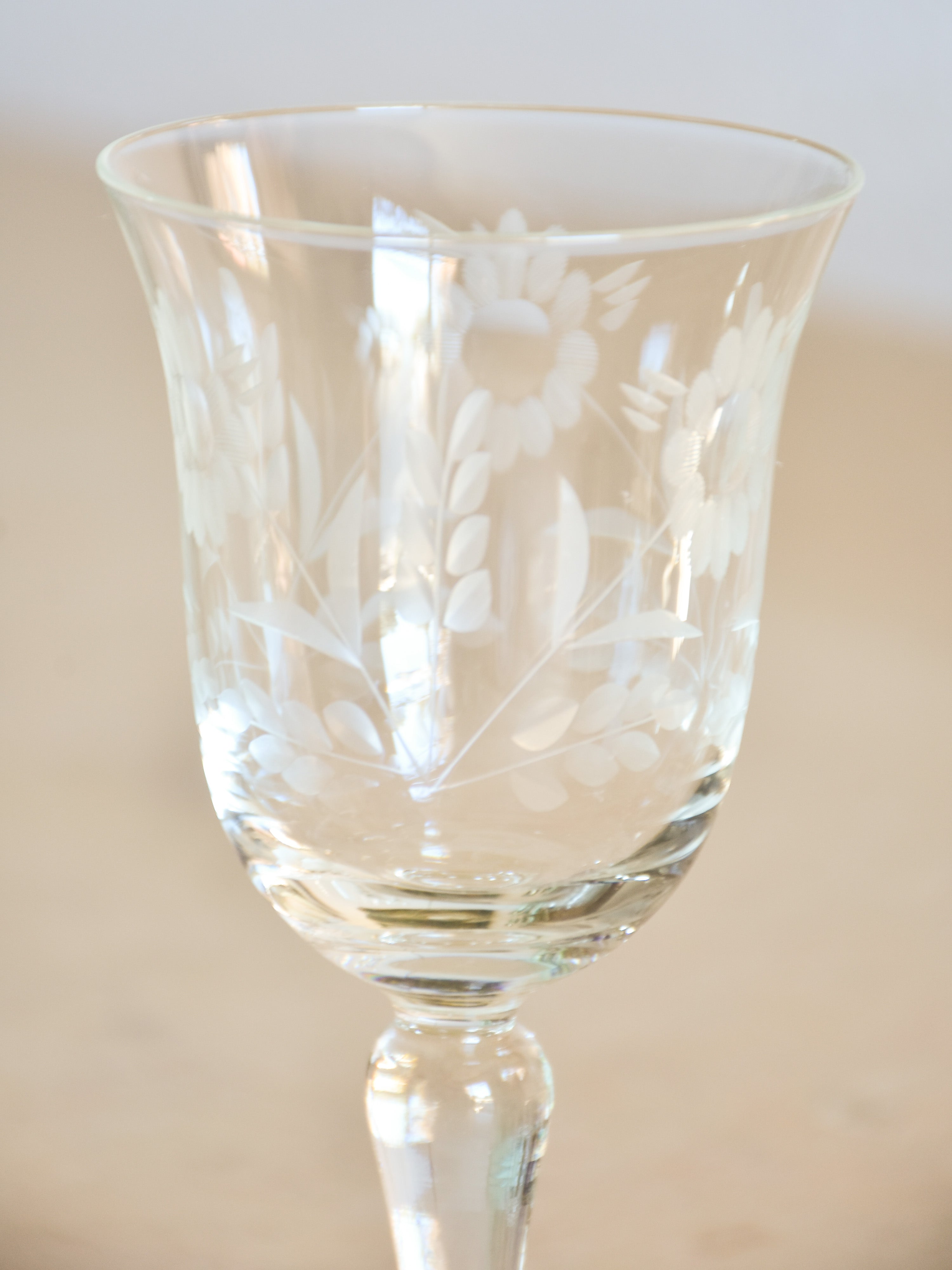 Set of eight vintage French wine glasses – white wine