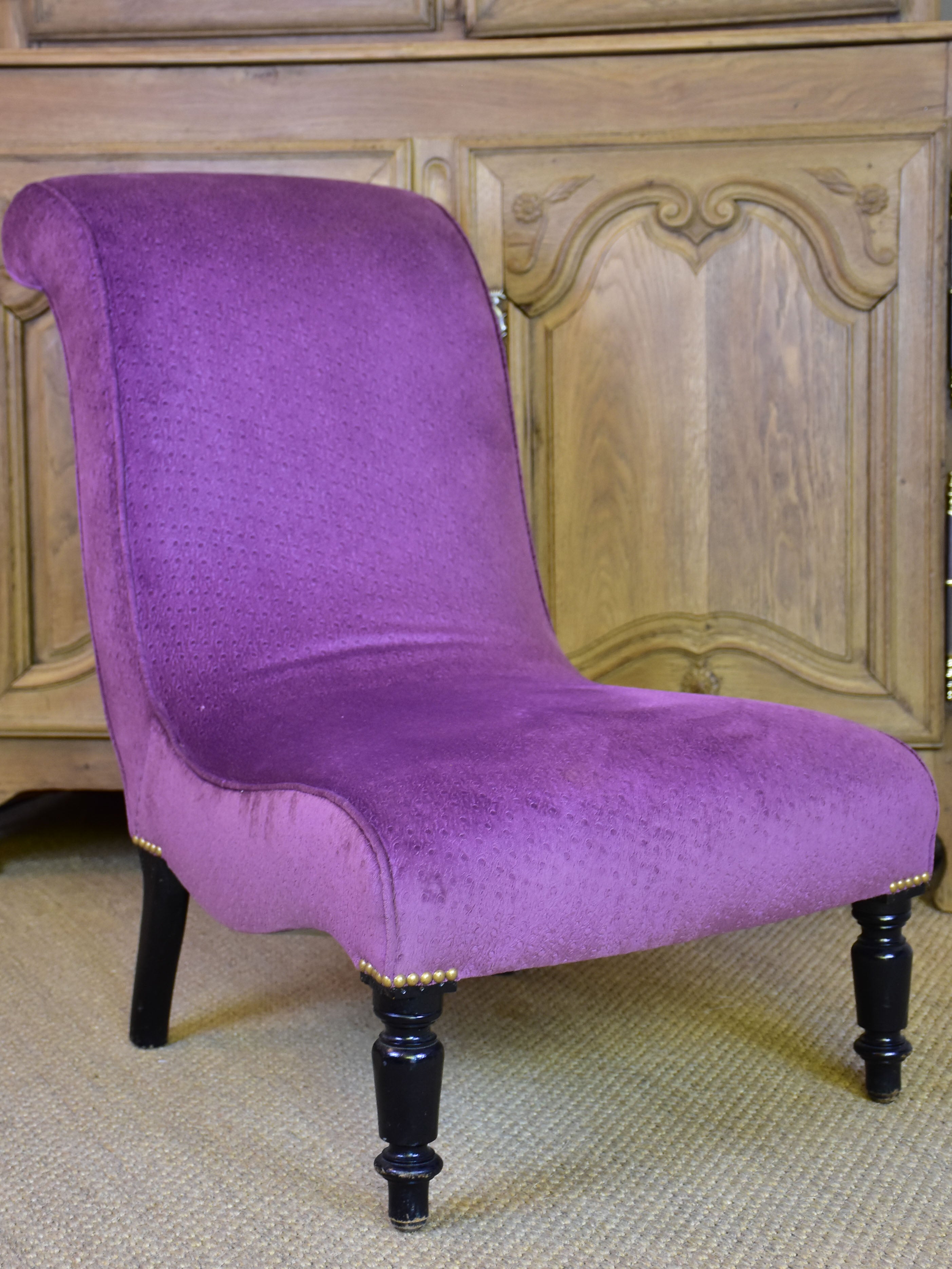 Pair of Napoleon III slipper chairs