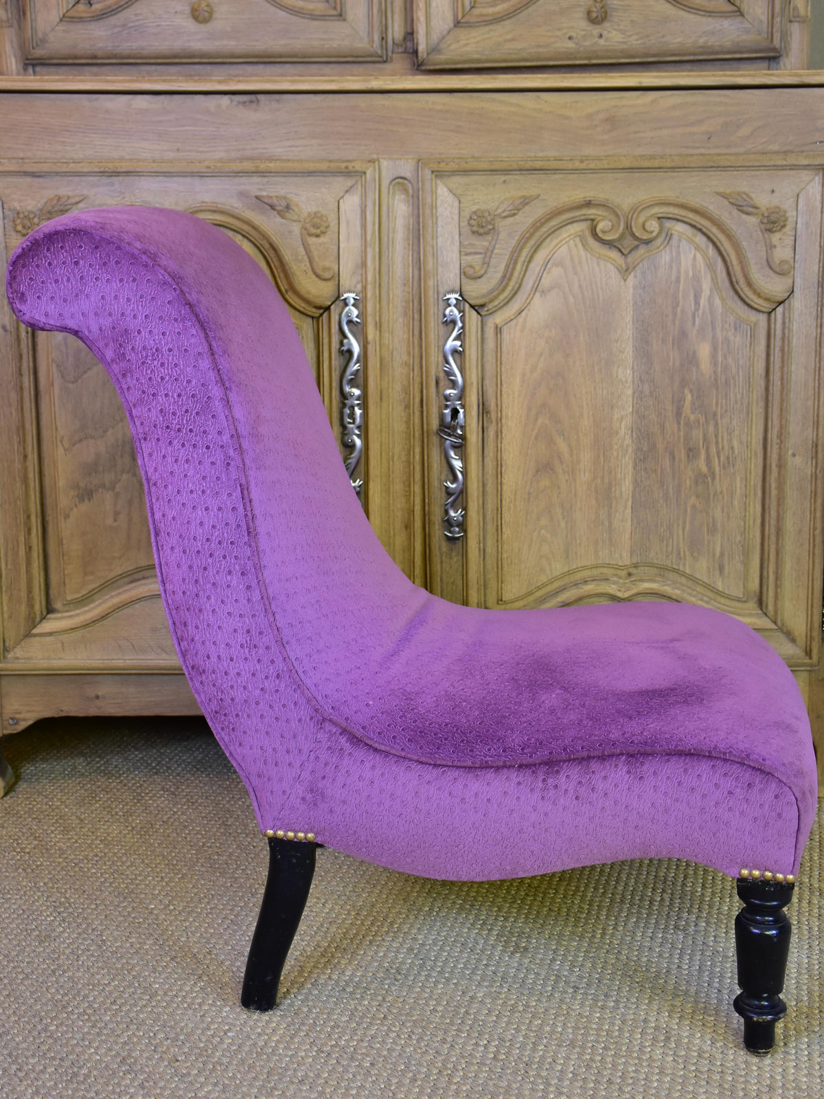 Pair of Napoleon III slipper chairs