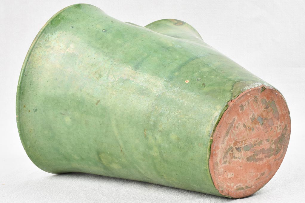 Large green pottery - basket shape 15¾"