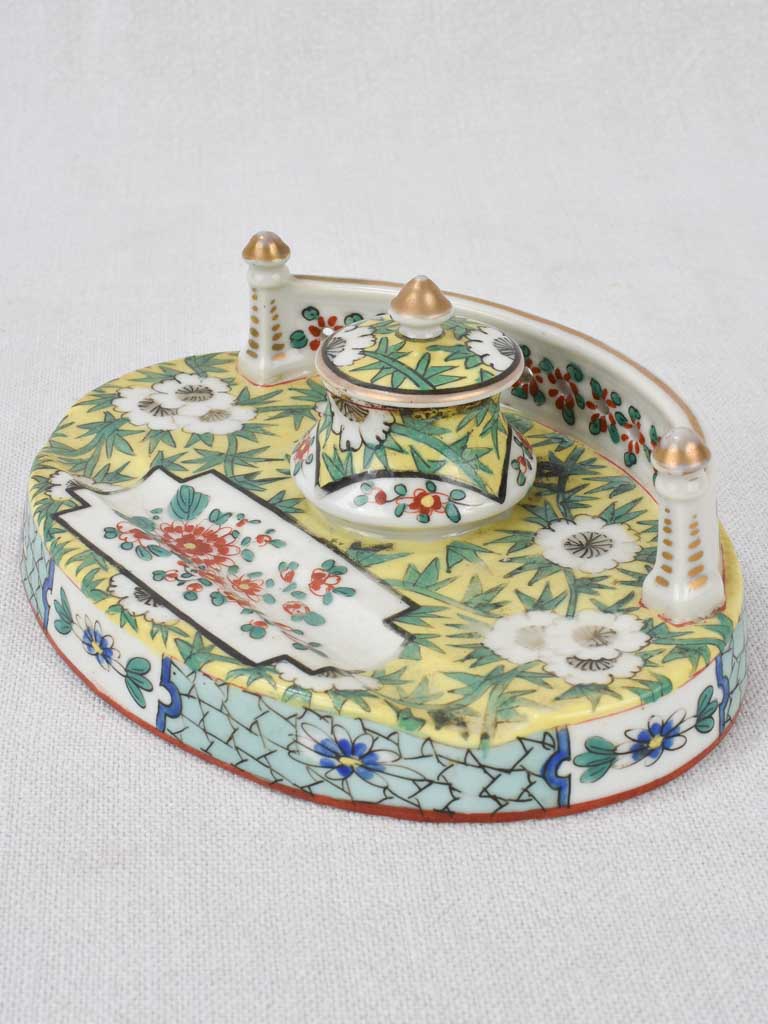 Inkwell, Chinoiserie, early-20th-century