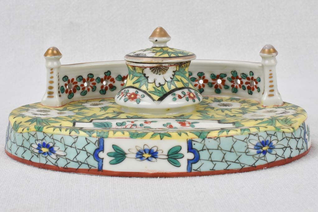 Inkwell, Chinoiserie, early-20th-century