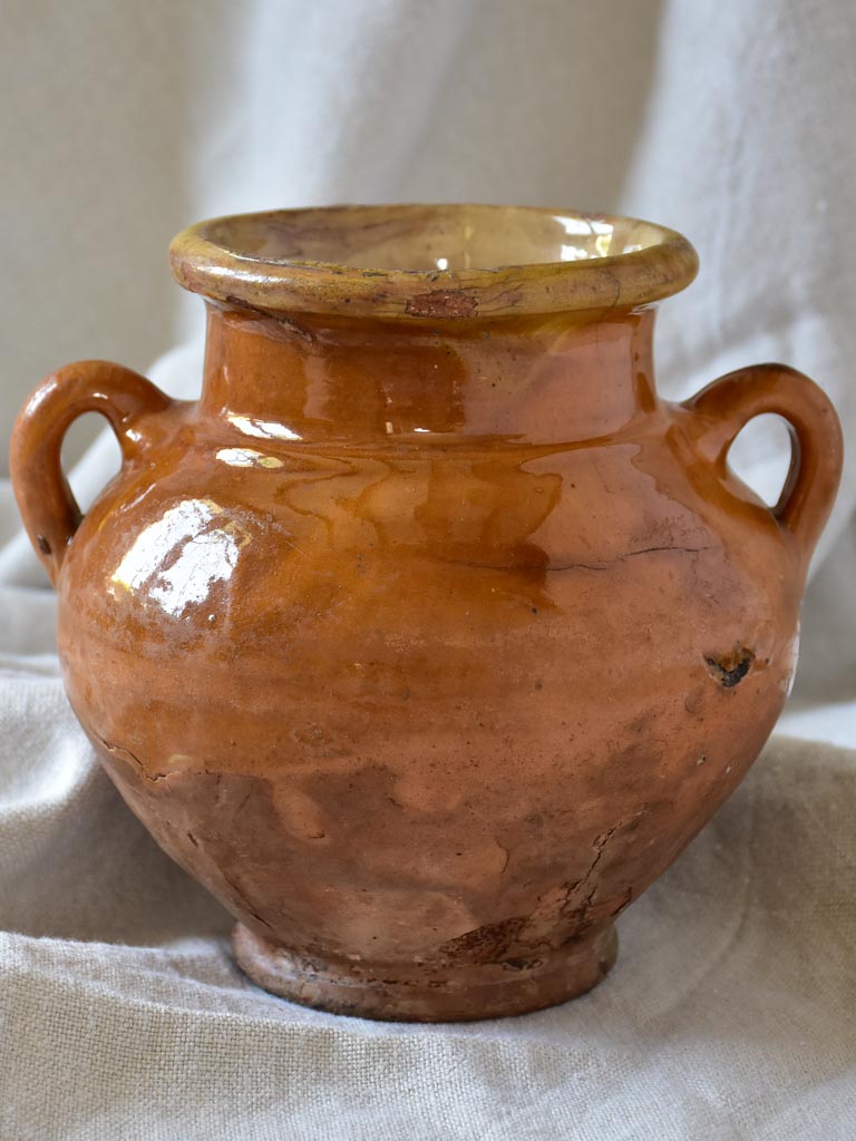 Petite antique French confit pot 6¾"