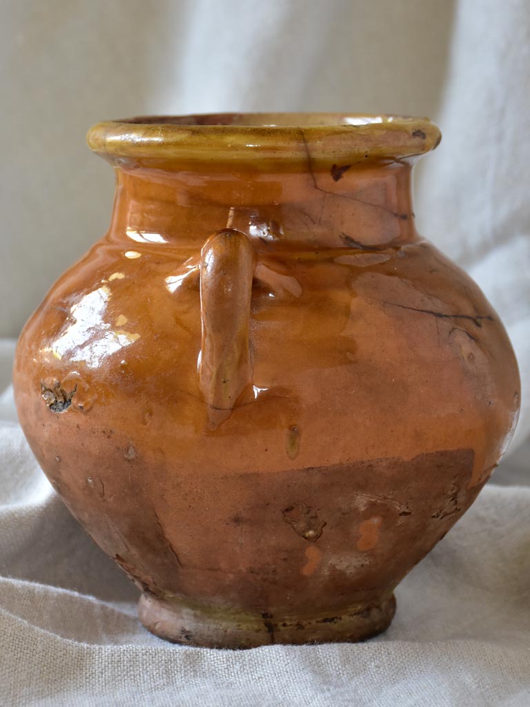 Petite antique French confit pot 6¾"