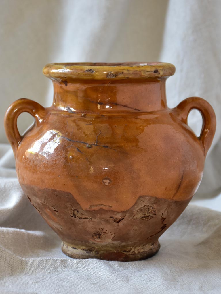 Petite antique French confit pot 6¾"