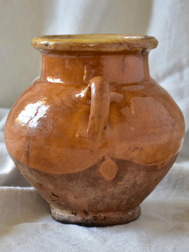 Petite antique French confit pot 6¾"