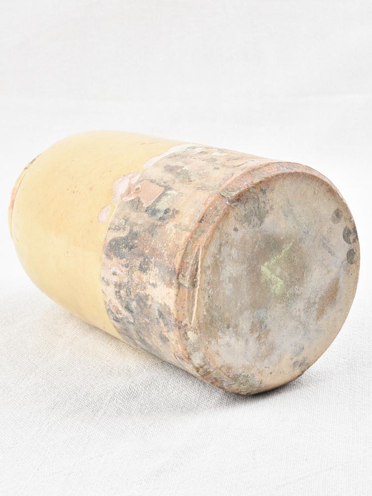 Slender preserving pot with yellow glaze 8¾"