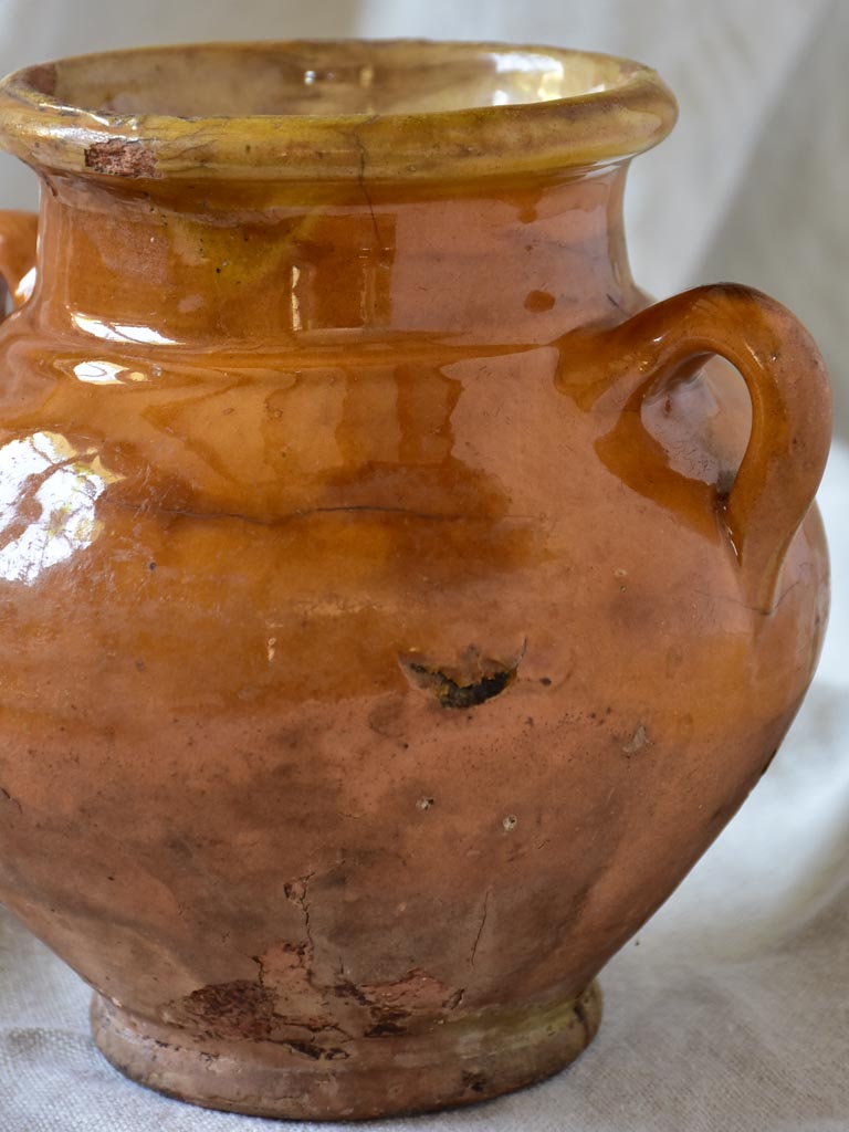 Petite antique French confit pot 6¾"