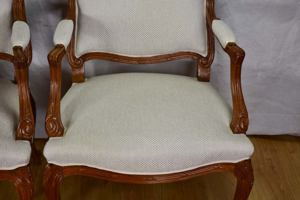 Pair of Transition style late 19th century armchairs