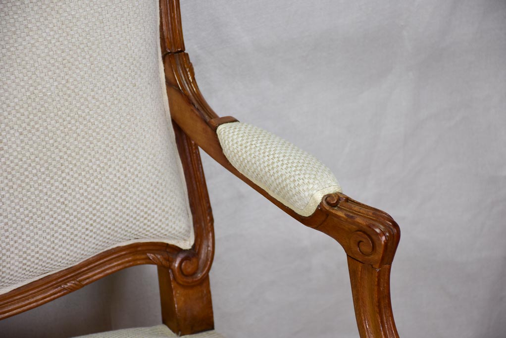 Pair of Transition style late 19th century armchairs