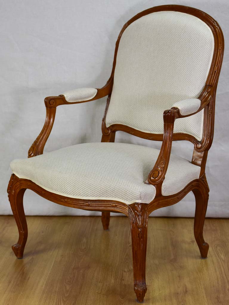 Pair of Transition style late 19th century armchairs