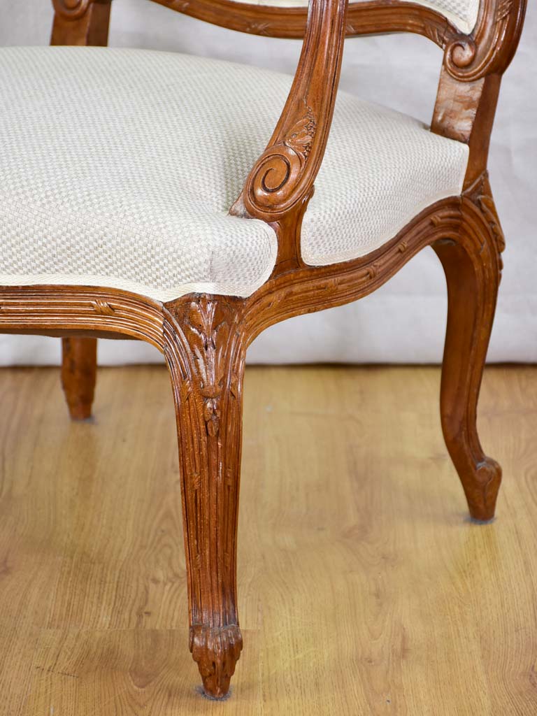 Pair of Transition style late 19th century armchairs