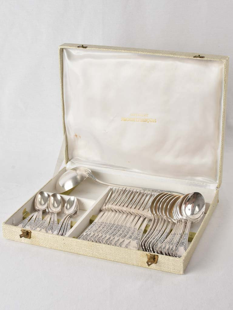 Antique French cutlery set Orfèvrerie François for 12