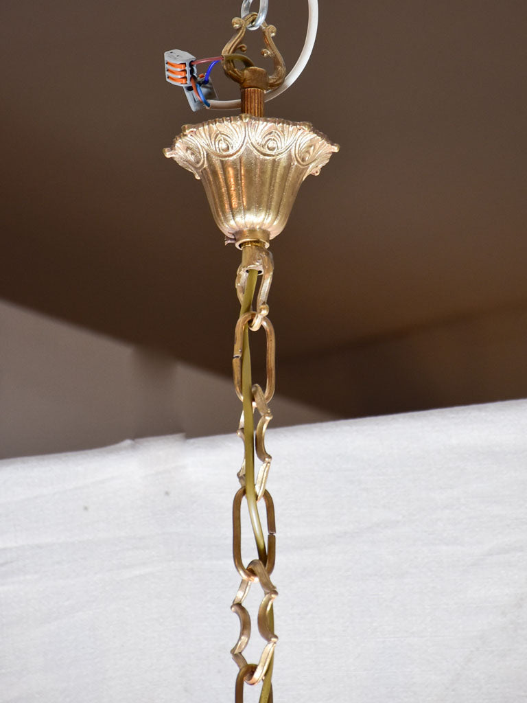 Pair of crystal and brass chandeliers with 8 lights - 1940's - 27½" x 43¼"