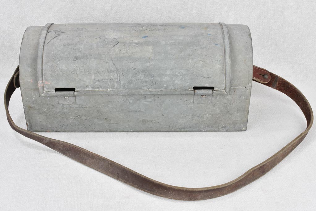 Plumber's toolbox, zinc, antique 19"