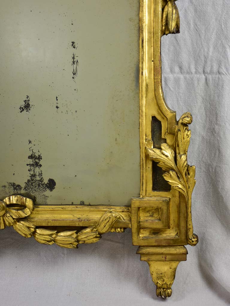 Rare large 18th Century Louis XV/XVI mirror with gilt wood frame 63¾" x 38¼"
