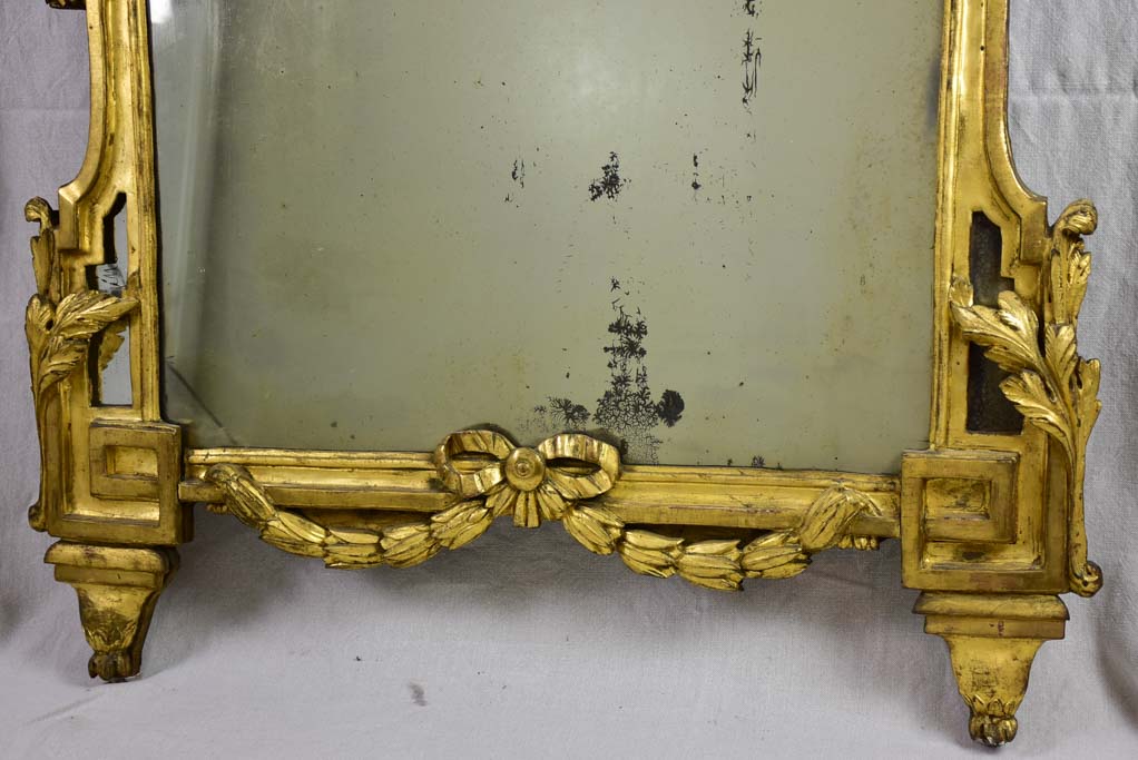 Rare large 18th Century Louis XV/XVI mirror with gilt wood frame 63¾" x 38¼"