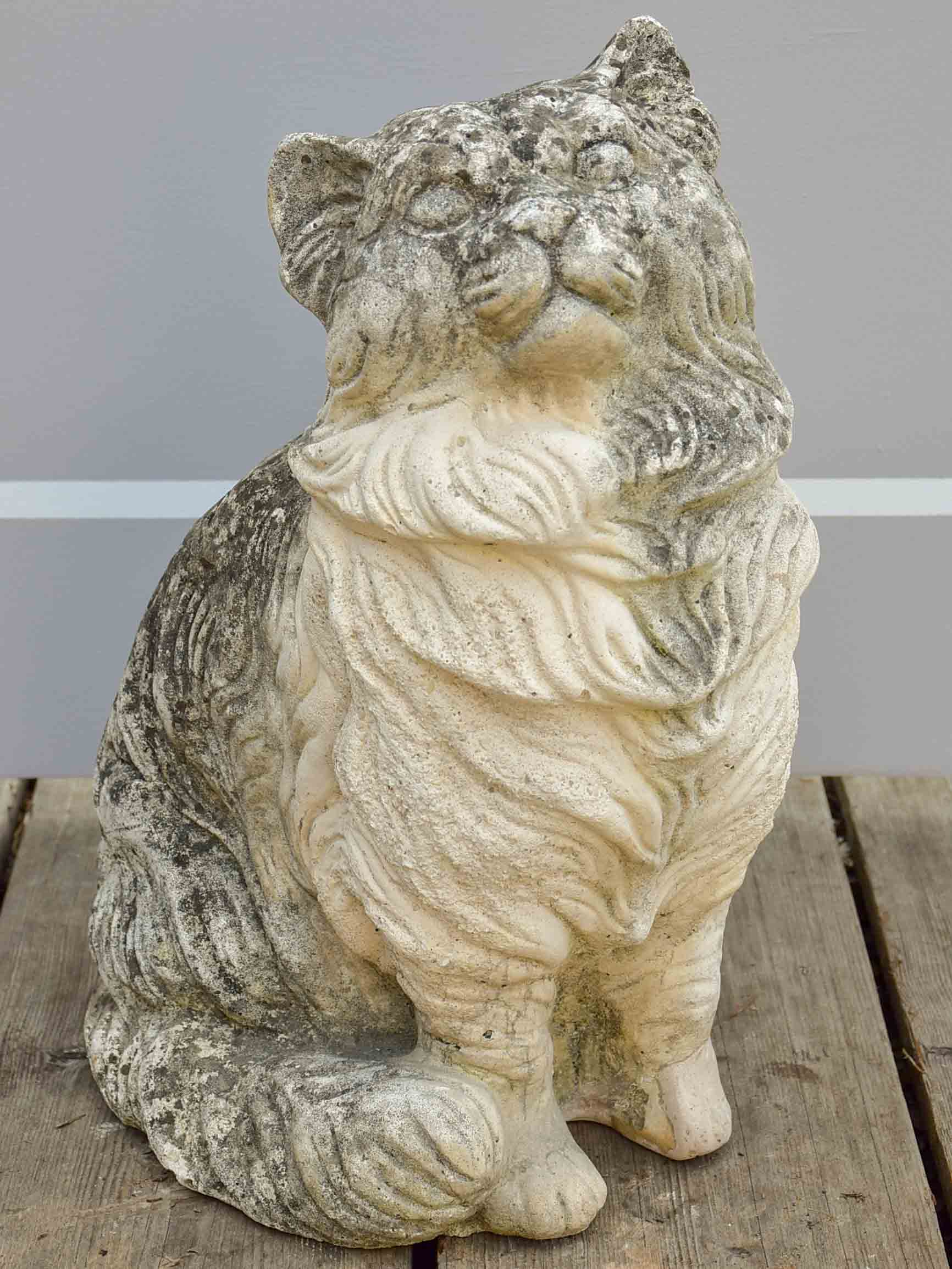 Vintage French garden sculpture - cat