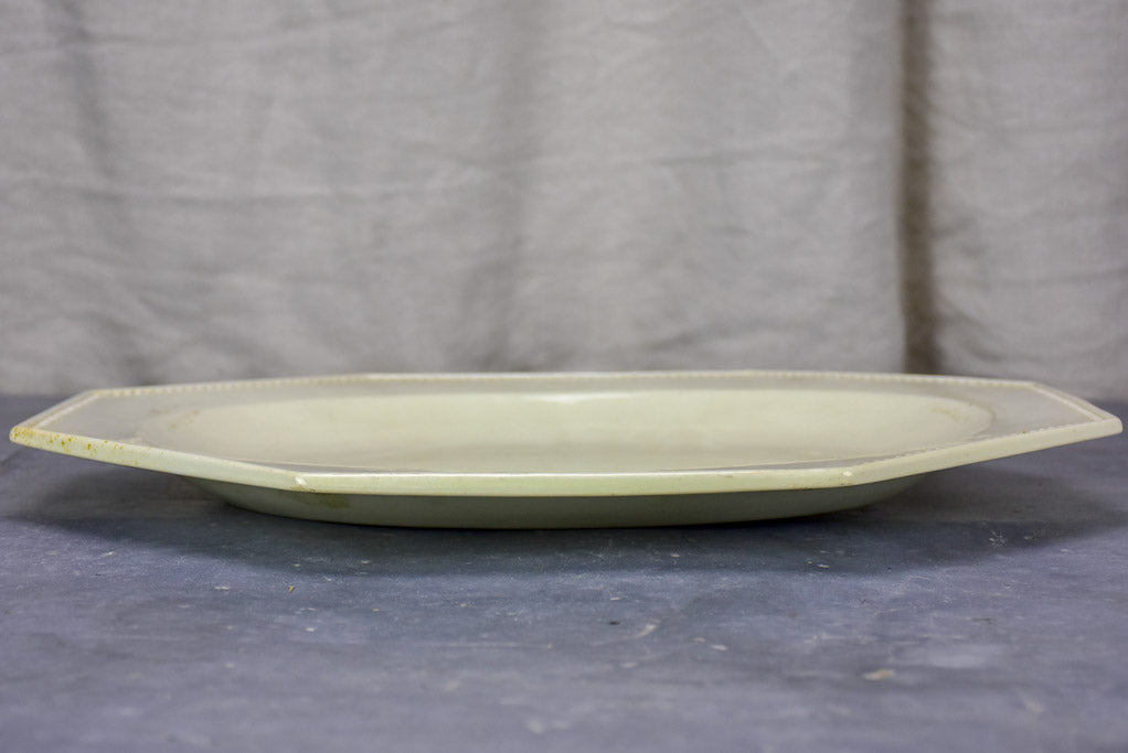 Large antique Creil platter - octagonal