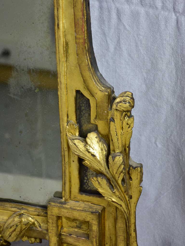 Rare large 18th Century Louis XV/XVI mirror with gilt wood frame 63¾" x 38¼"