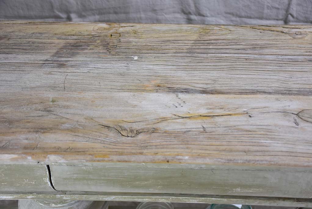 Narrow French console table with large turned column supports 78¾"