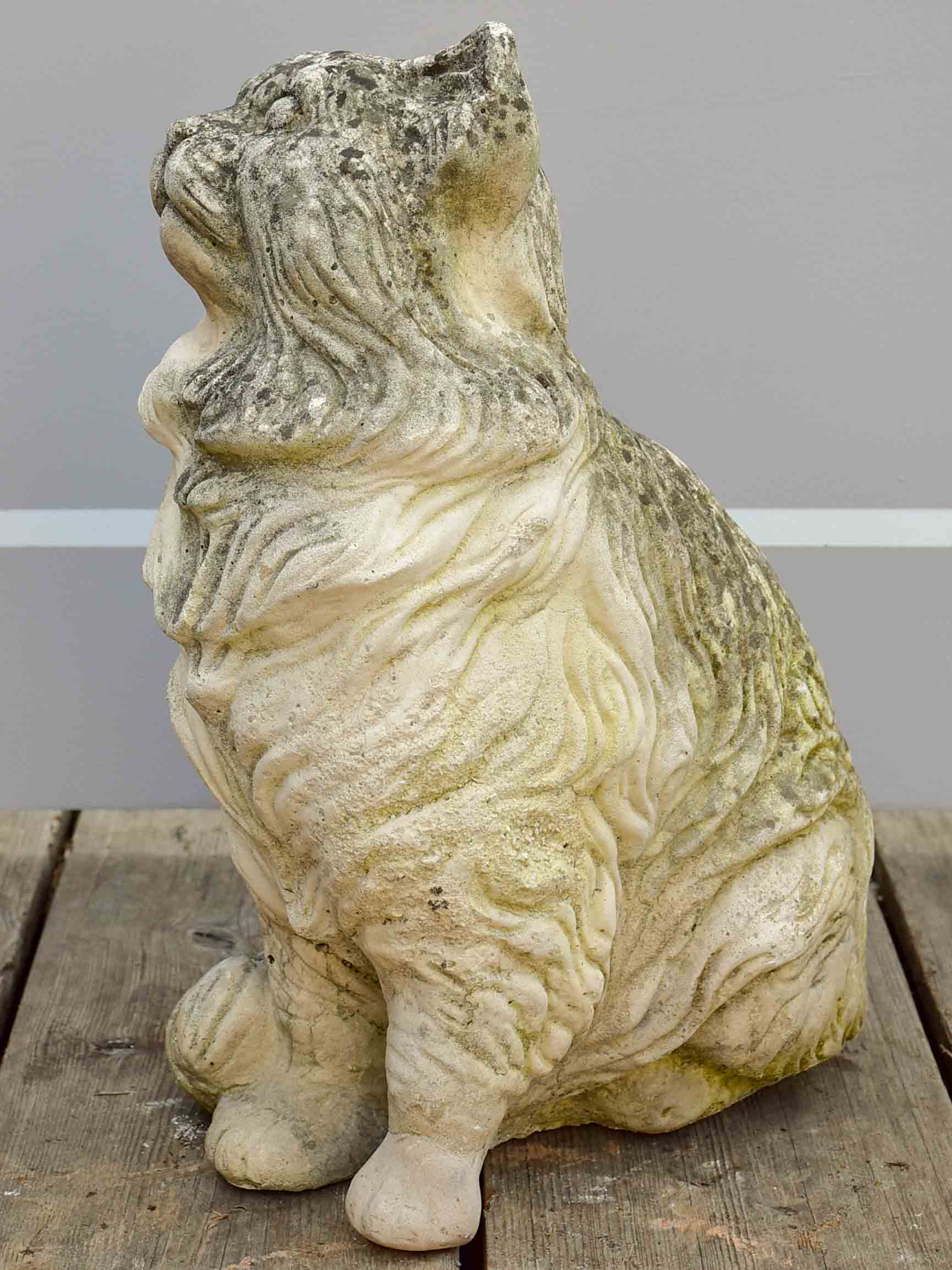Vintage French garden sculpture - cat
