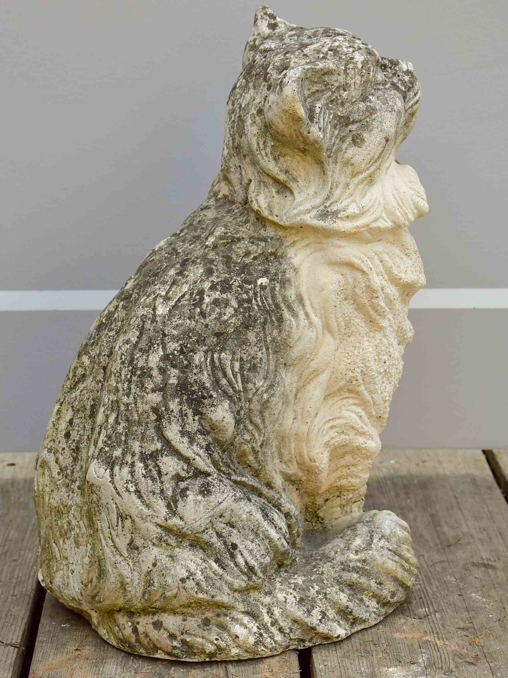 Vintage French garden sculpture - cat