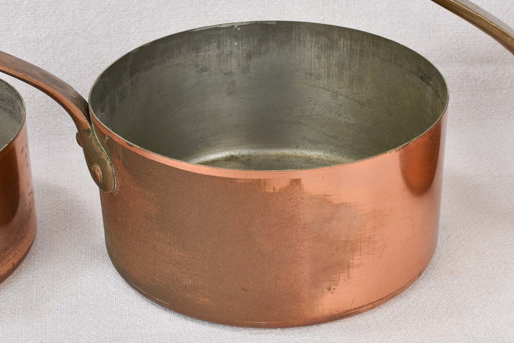 Saucepans, copper, vintage (set of 7)