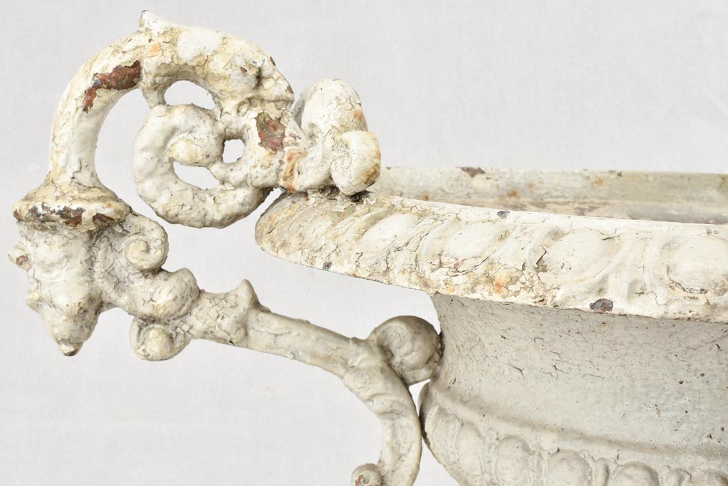 Pair white Medici garden urns - 19th century 19"