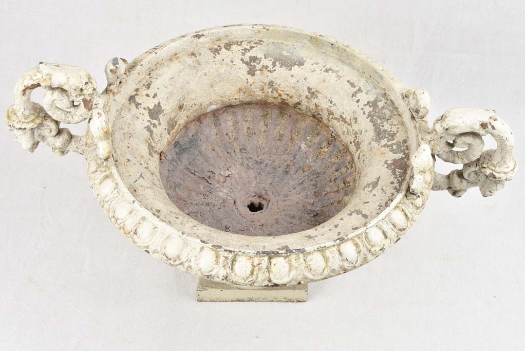 Pair white Medici garden urns - 19th century 19"