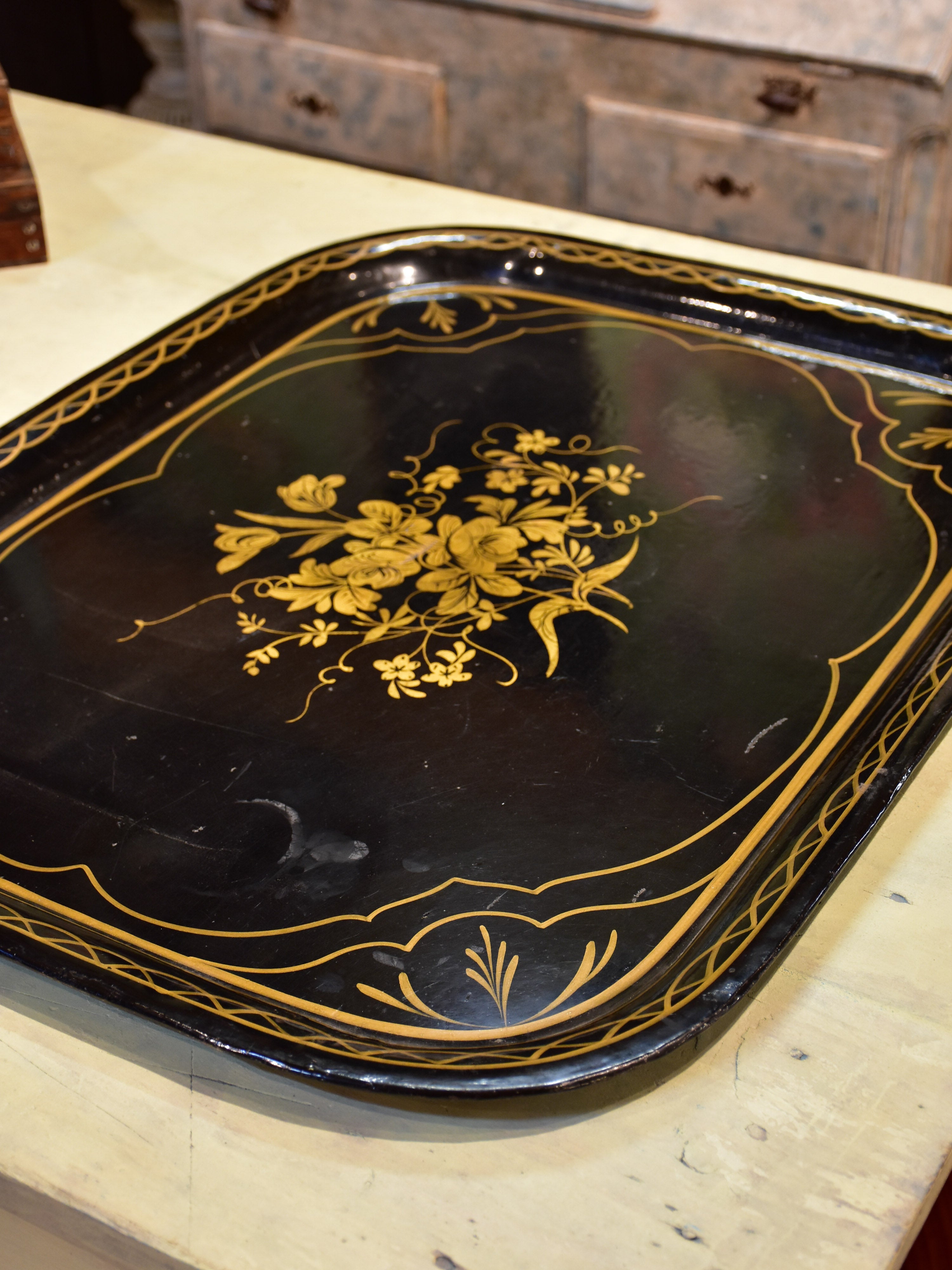Antique Napoleon III French tole tray