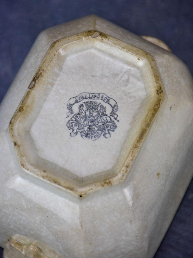 Late 19th Century Creil sugar bowl with lid - French