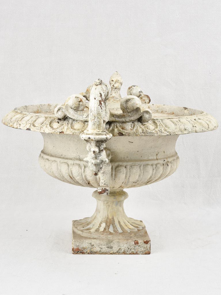 Pair white Medici garden urns - 19th century 19"