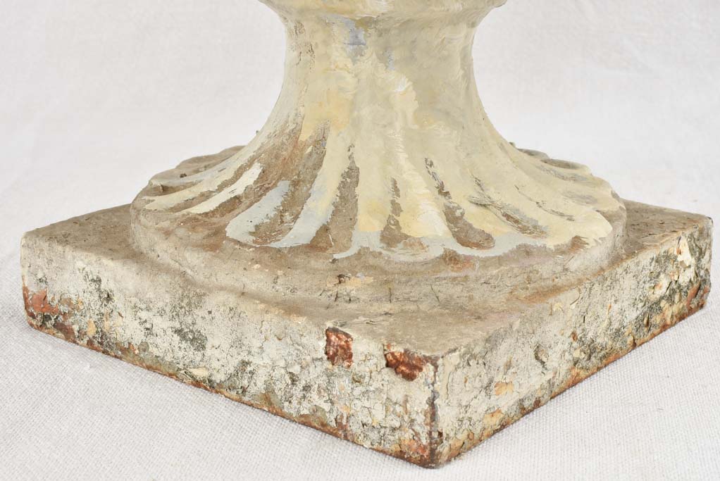 Pair white Medici garden urns - 19th century 19"