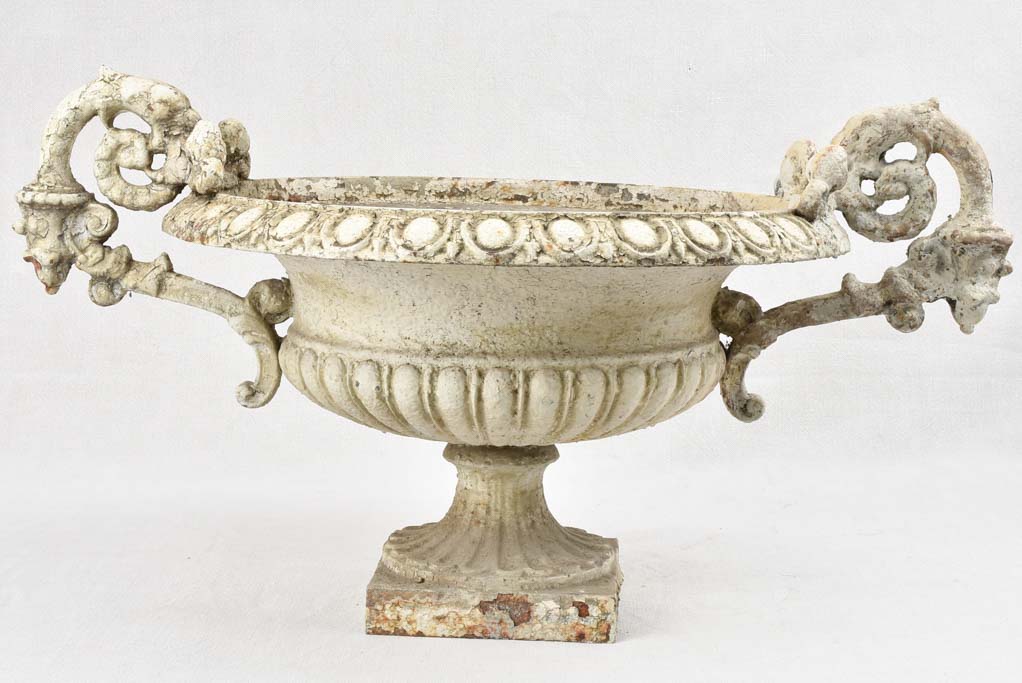 Pair white Medici garden urns - 19th century 19"