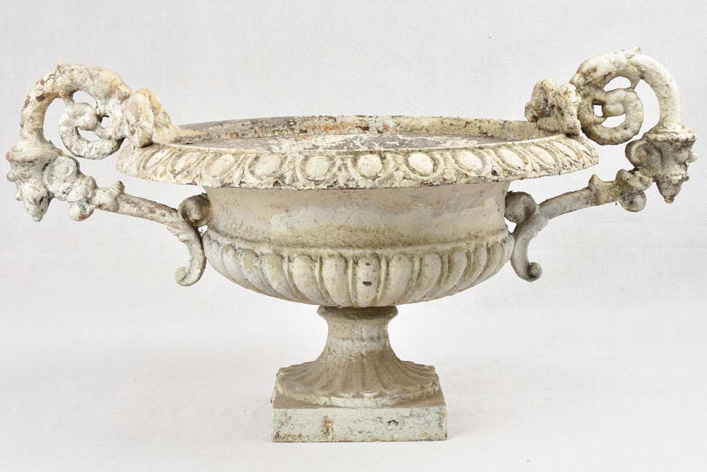 Pair white Medici garden urns - 19th century 19"