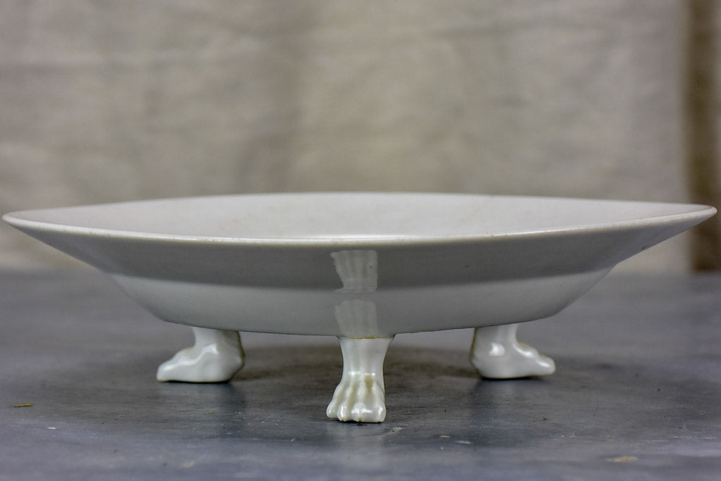 Set of three Directoire fruit strainer plates with claw feet
