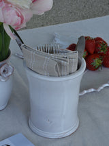 Unique Fig-adorned Ceramic Cutlery Pot