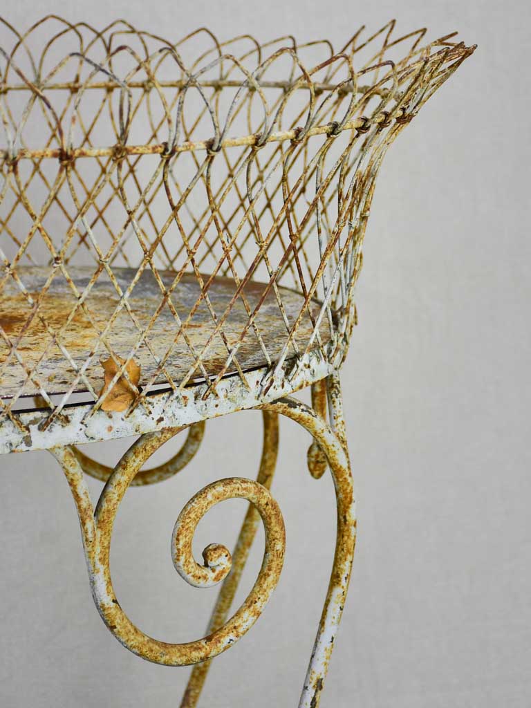 Early 20th Century French plant stand, iron and wire work 29½ x 23¾""