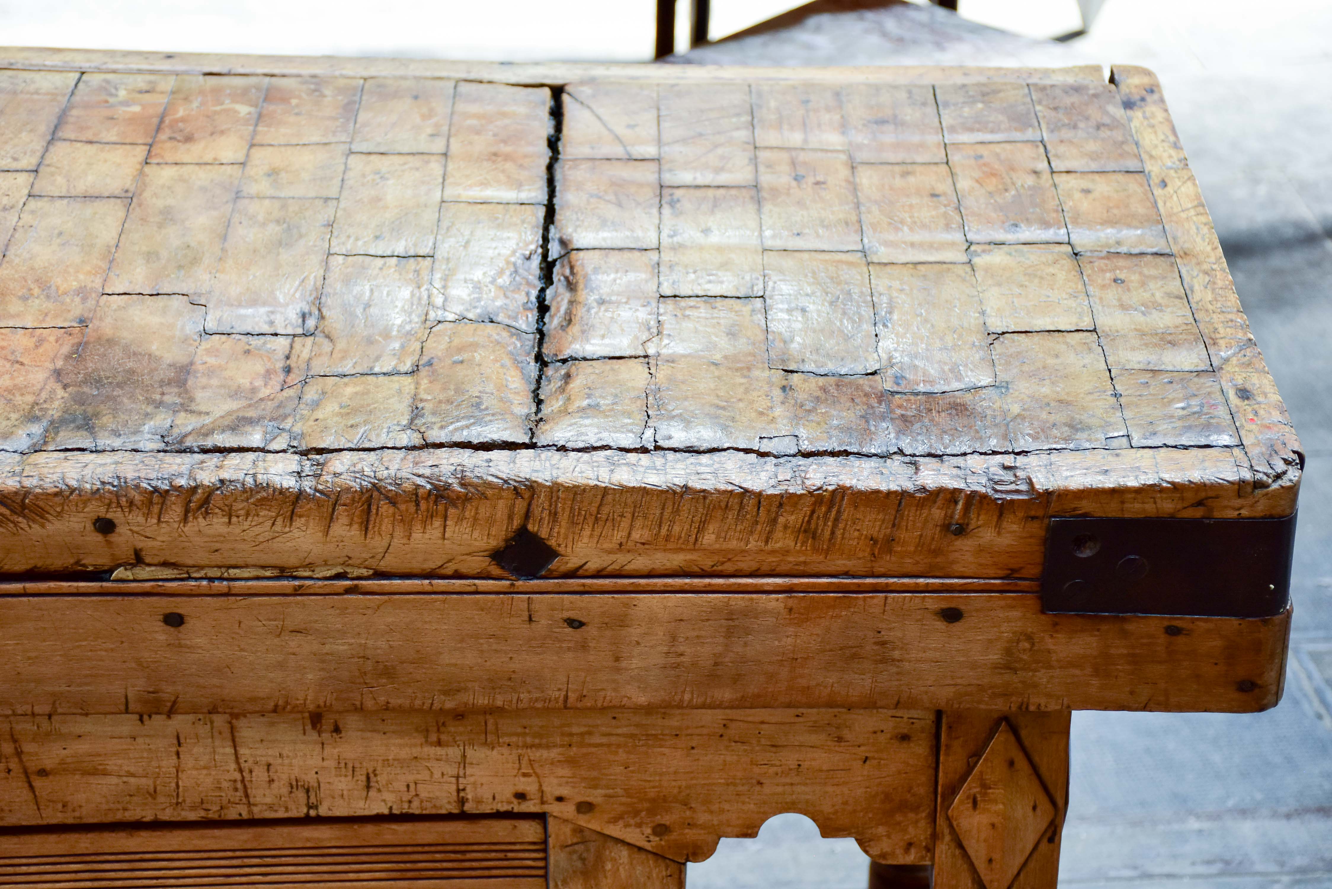 Antique French butcher's block