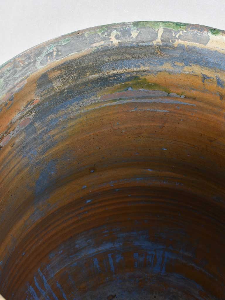 Timeworn 19th century olive jar from Tournac - green 26½"