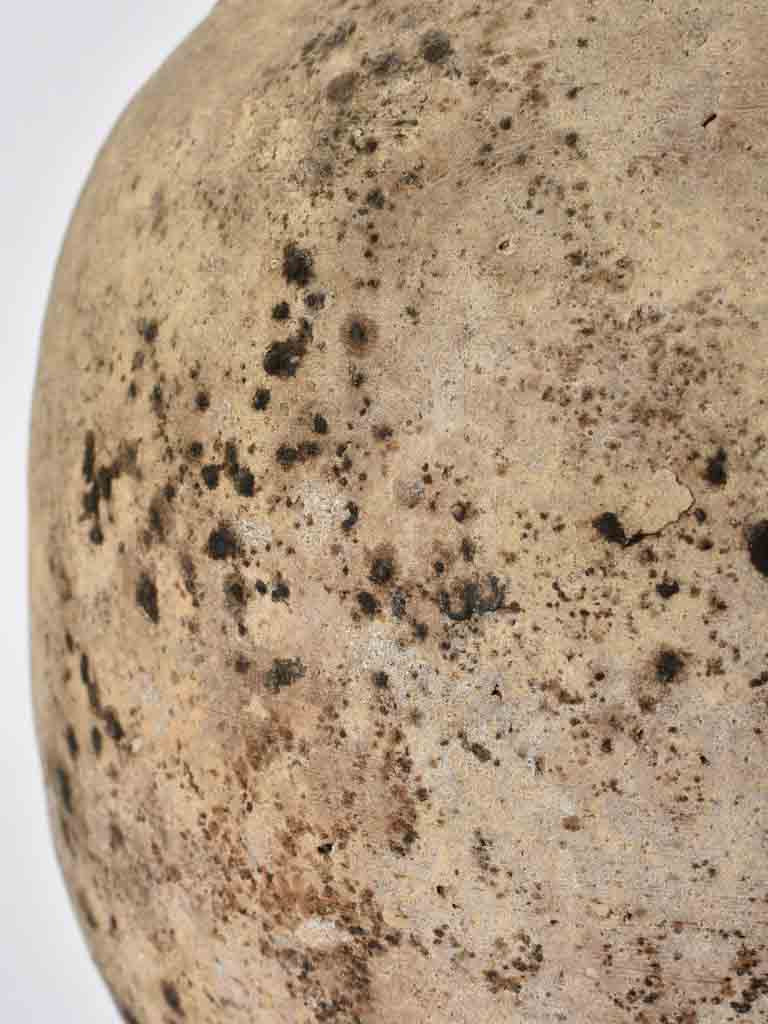 Large antique French confit pot w/ yellow 11½"