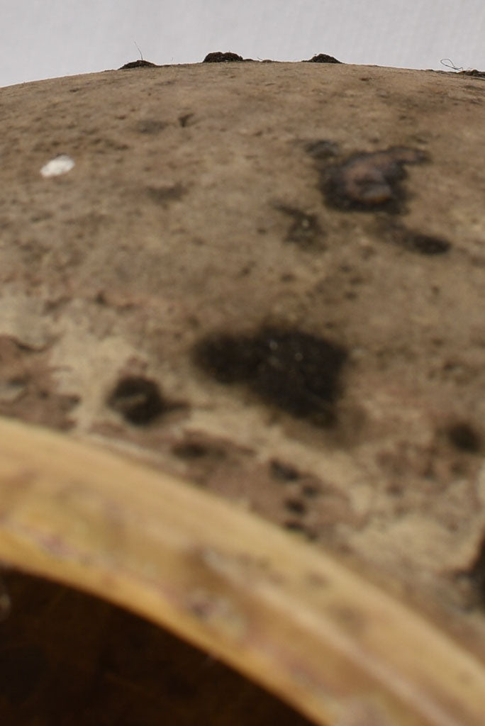 Large antique French confit pot w/ yellow 11½"