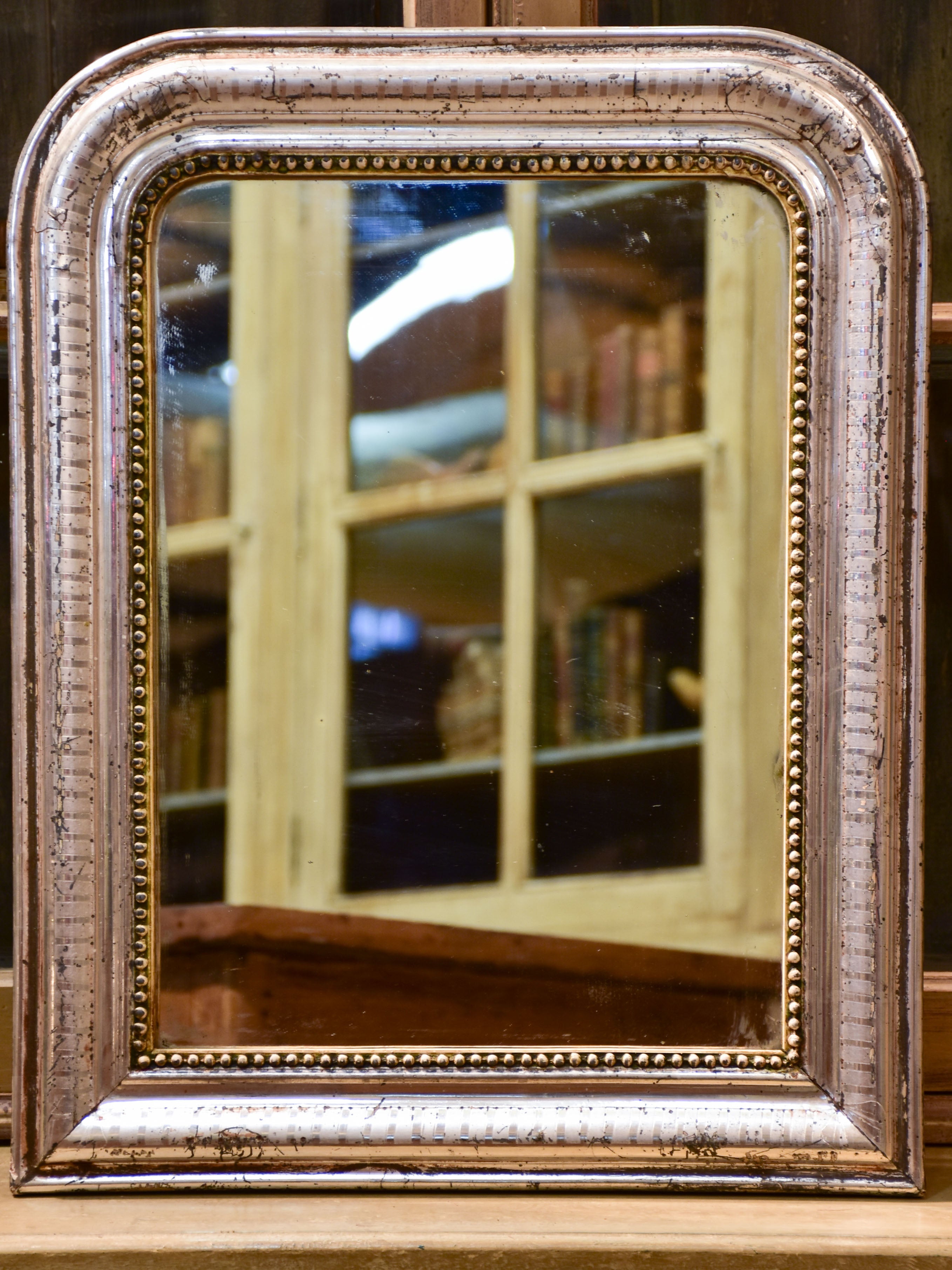 Silver leaf Louis Philippe mirror