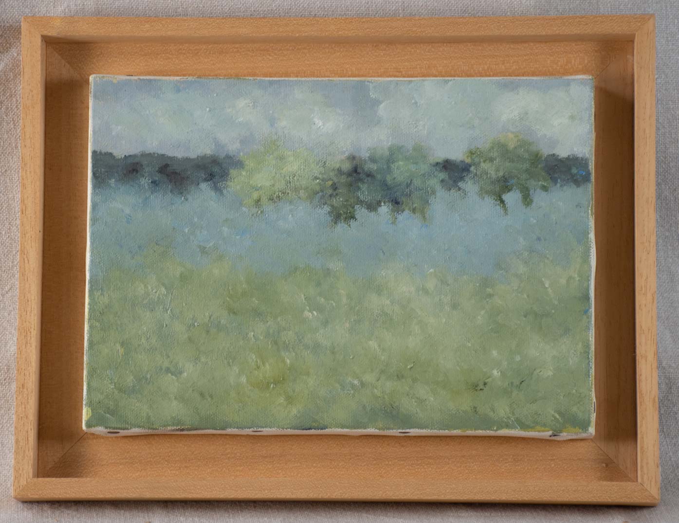 Elegantly framed French blue landscape
