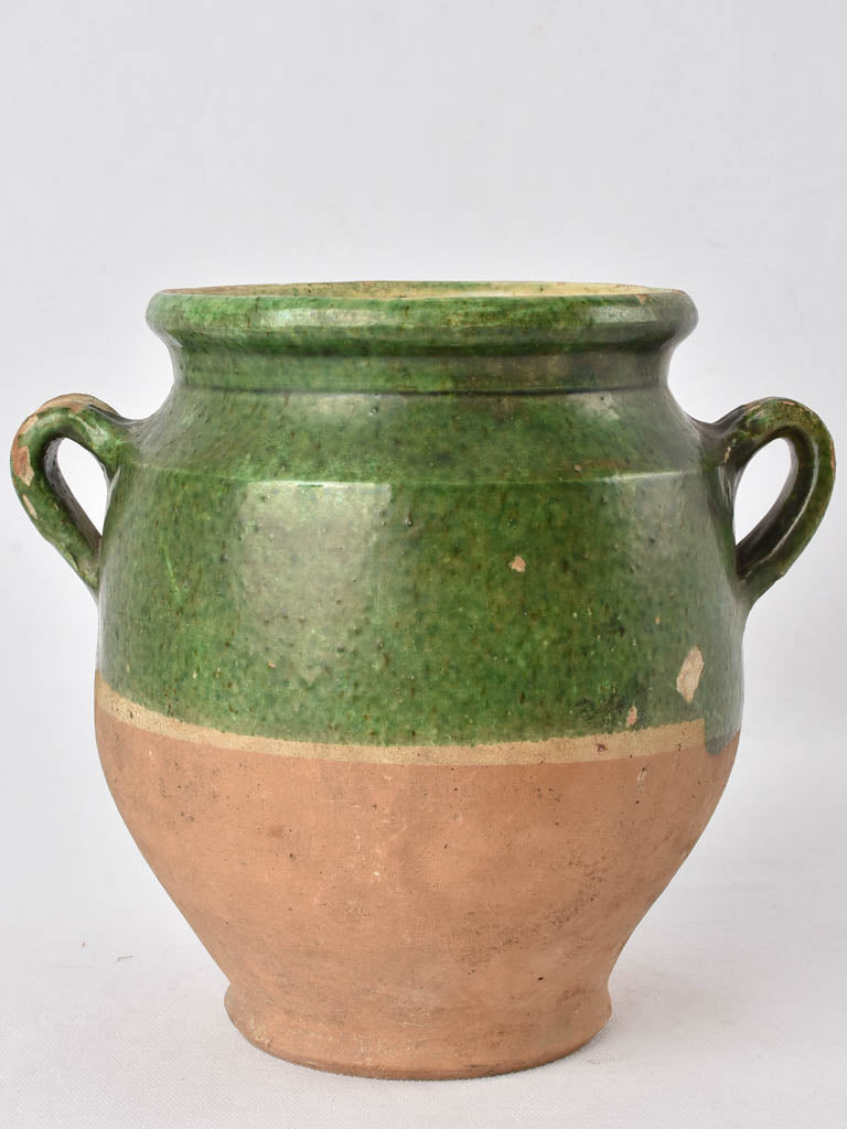 Dark green antique confit pot 8¼"