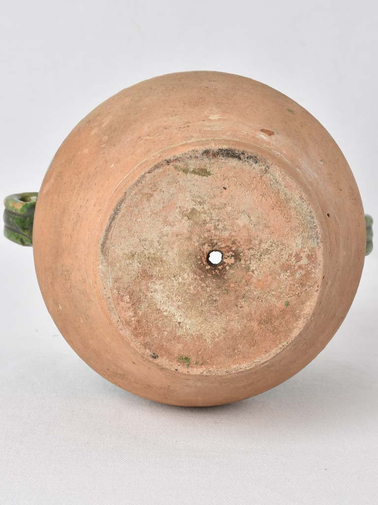 Dark green antique confit pot 8¼"