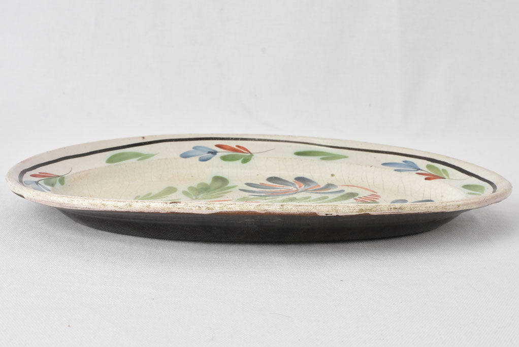 19th century oval platter - hand painted 15"
